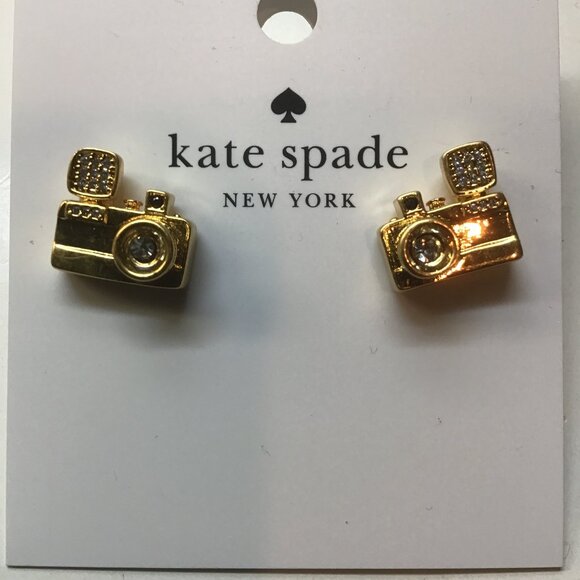 Kate Spade New Gold Camera Earrings - Picture 1 of 3